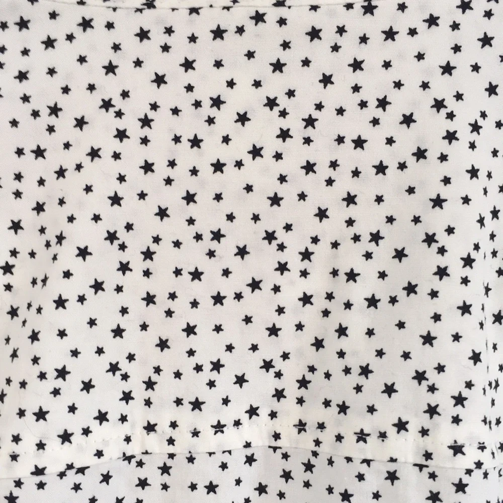 J. Crew Celestial Black White Micro Star Constellation Button Down Shirt XS